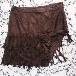 Lane Bryant Fringe Brown Skirt